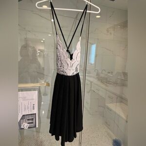 Black and white flowy dress